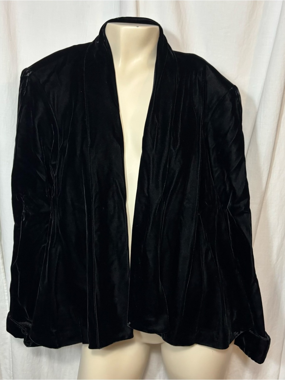 Alex Evenings vintage women’s black velvet large jacket